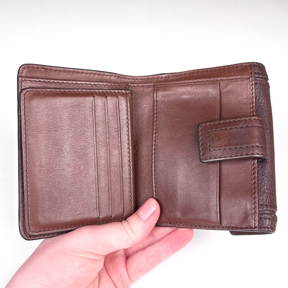 Celine Brown Compact Wallet With Lock - Picture 5 of 8